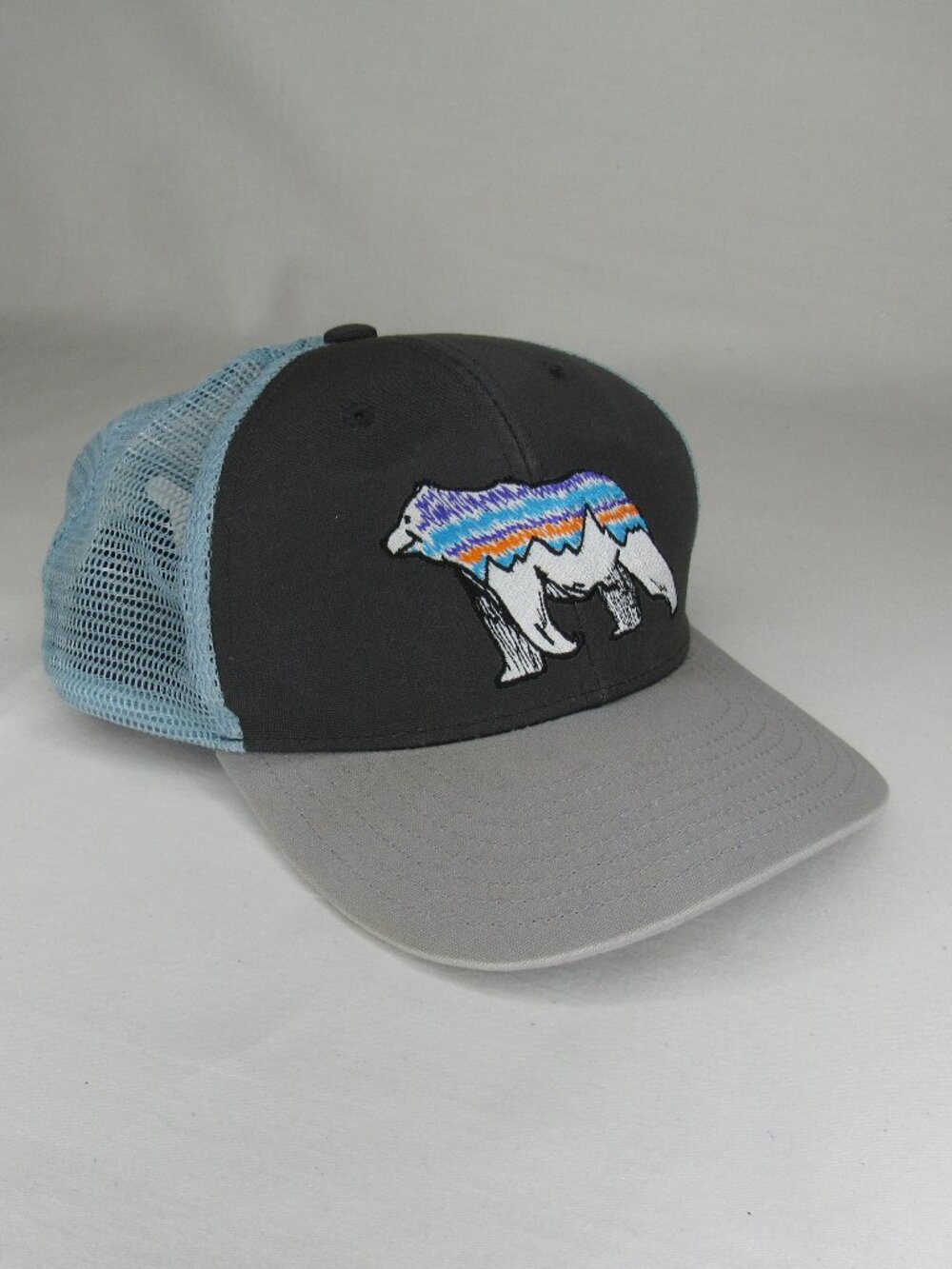 Patagonia Fitz Roy Bear Trucker Hat Blue Gray OSFA OS Adult